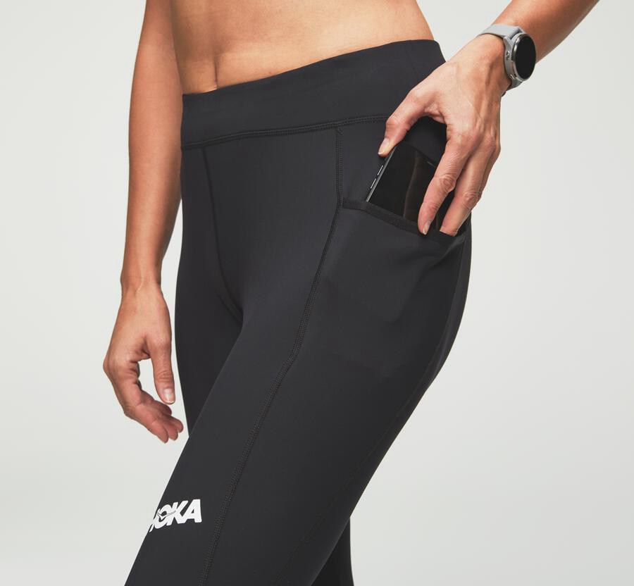 Calça Hoka One One Feminino Pretas - Performance Crop Tight - 957-ZMQSFR